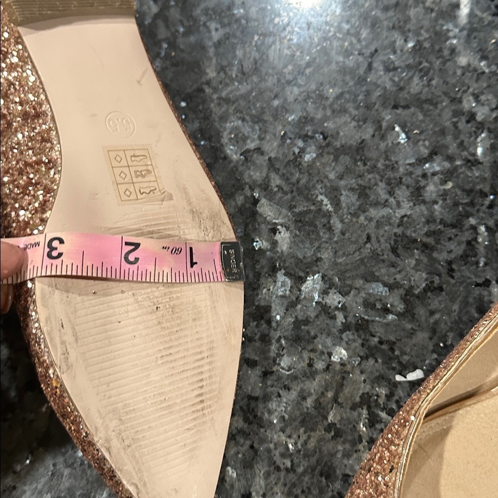 ASOS Rose Gold Glitter Flats - Picture 5 of 6